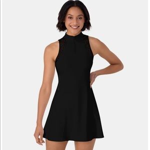 NWT Halara Half Zip Contrast Mesh Side Pocket 2-Piece Tennis Dress Small
